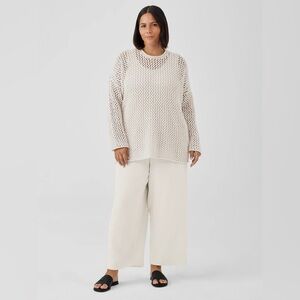 Eileen Fisher Sz XL Bone Silk Georgette‎ Crepe Straight Pant NWT